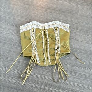 Lace Trimmed Satin Corset top